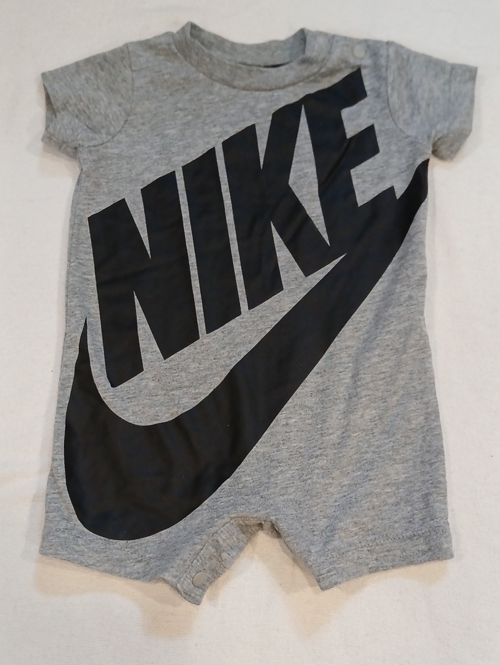 Nike Grey and Black Logo Infant Romper